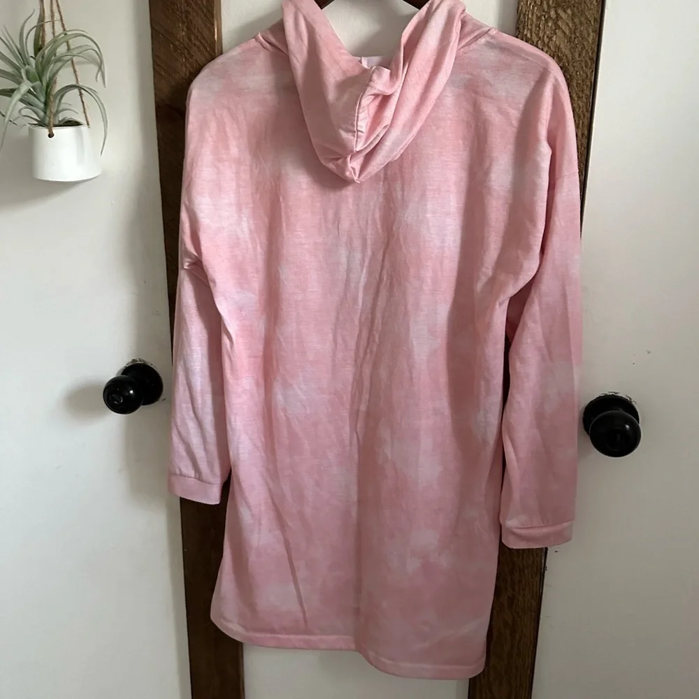 Justice Girls Hoodie Nightgown Pink With Dog Sleep Pajamas Size XL
